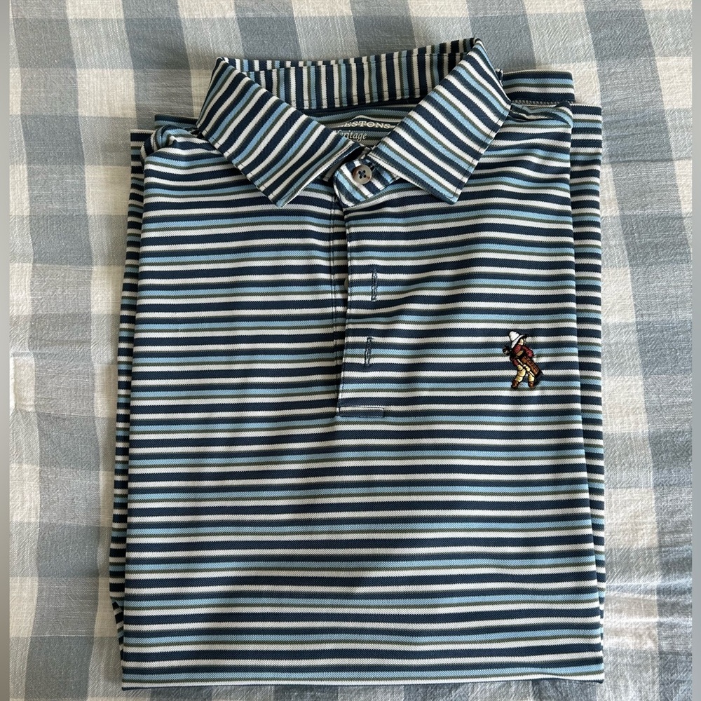 Striped Polo Shirt with Embroidered Logo